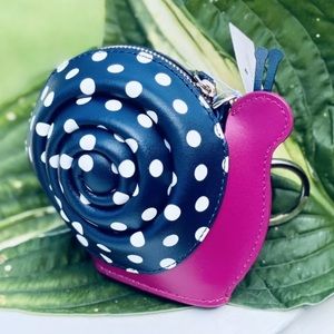Kate spade snail enchanted zip coin purse keychain